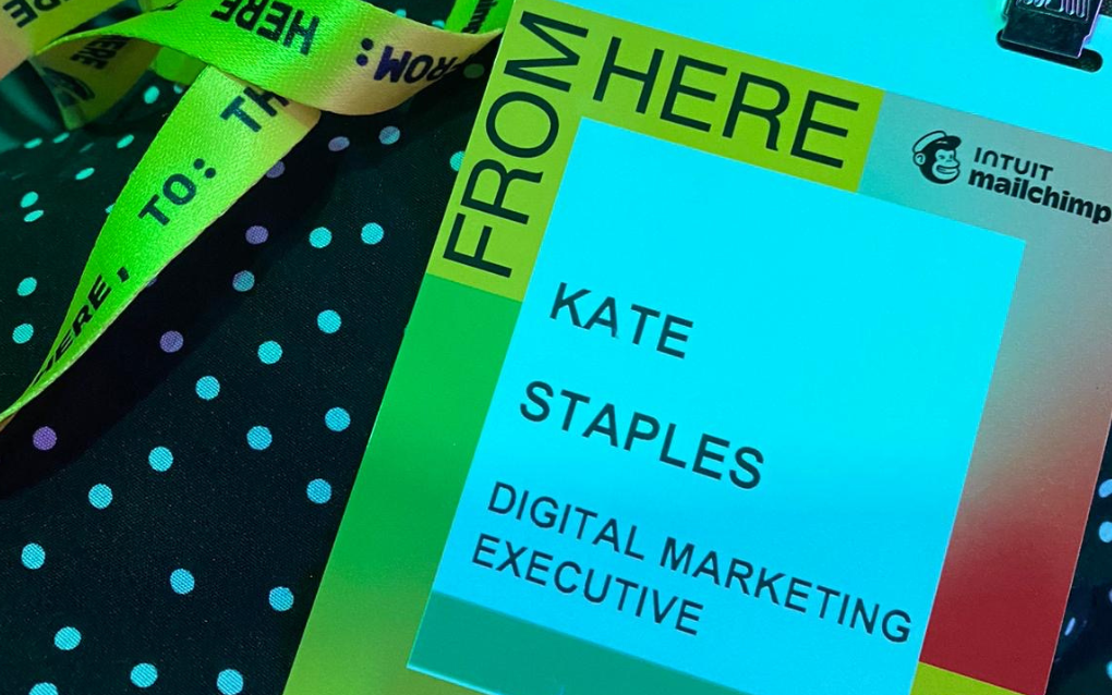 Kate Staples Mailchimp event badge.